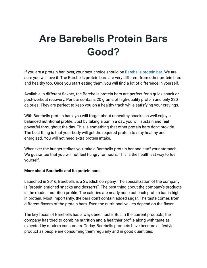 PPT Are Barebells Protein Bars Good_ PowerPoint Presentation, free