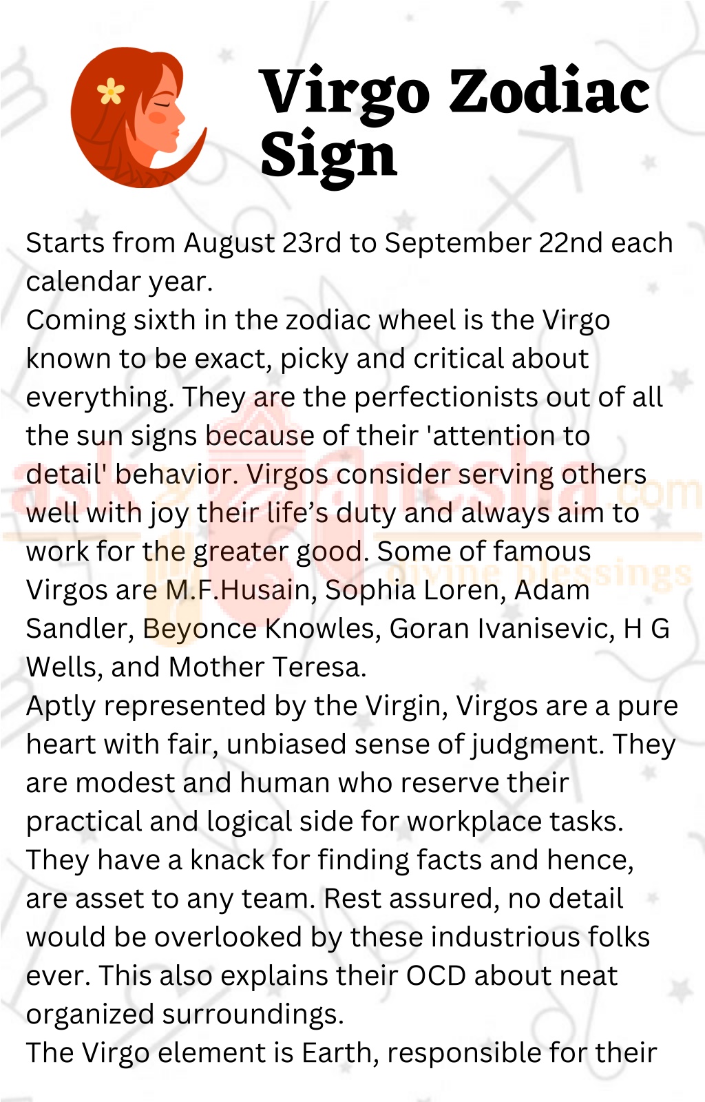 Virgo Zodiac Sign L 