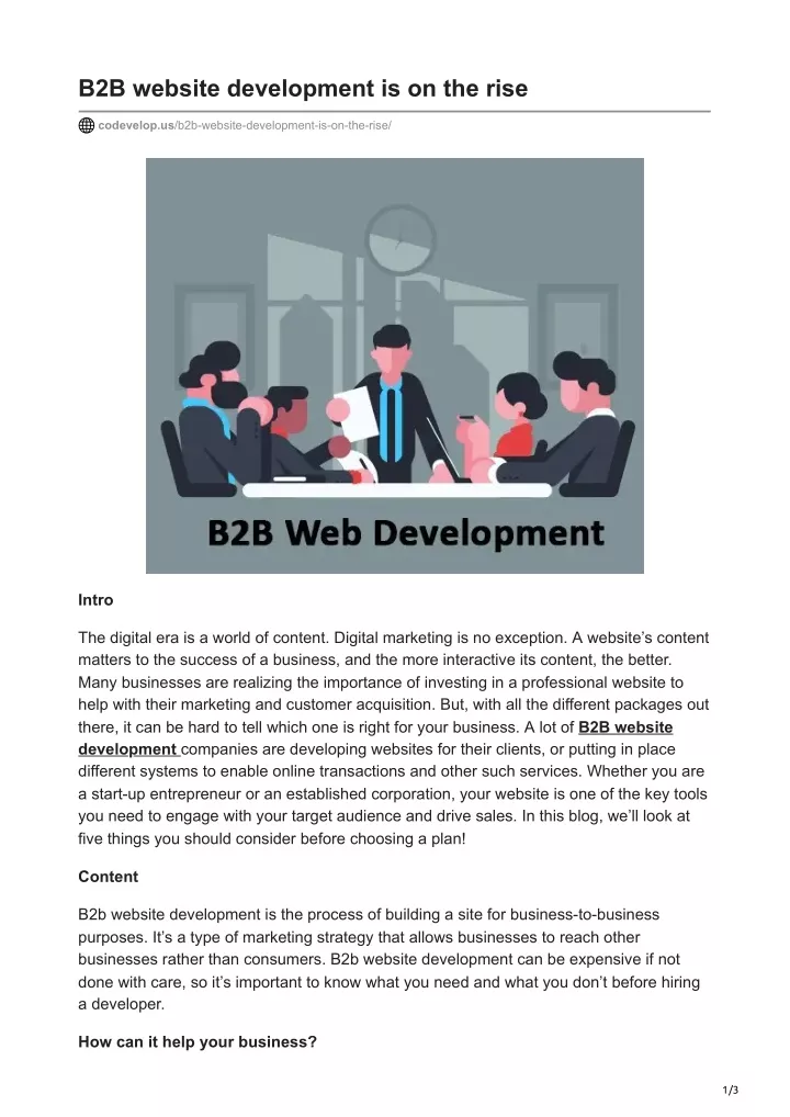 PPT - B2B Website Development Is On The Rise PowerPoint Presentation ...