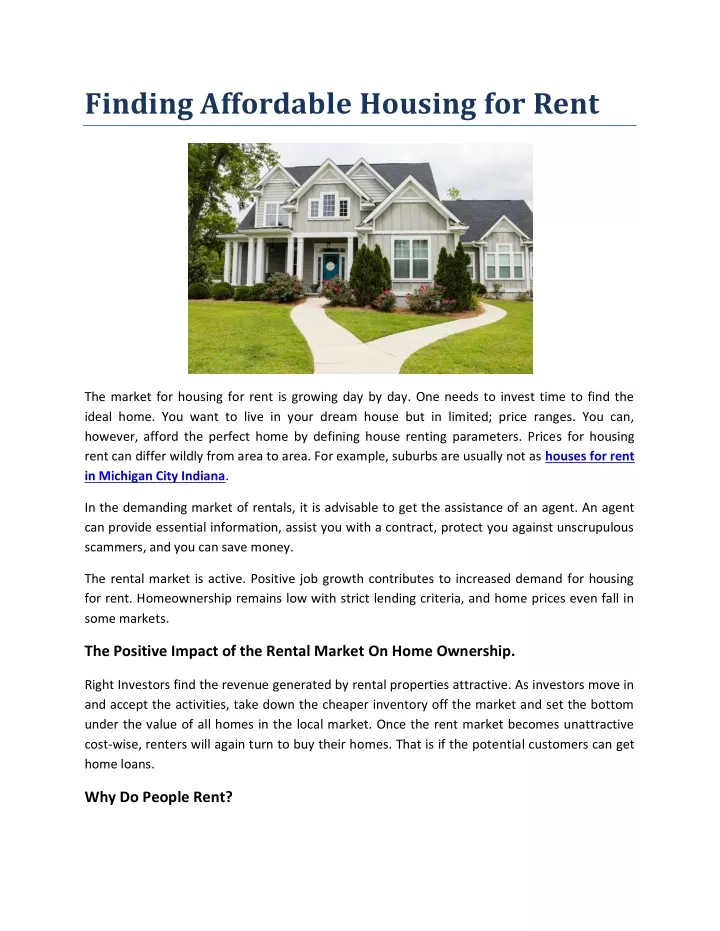 PPT - Finding Affordable Housing For Rent PowerPoint Presentation, free download - ID:11803347