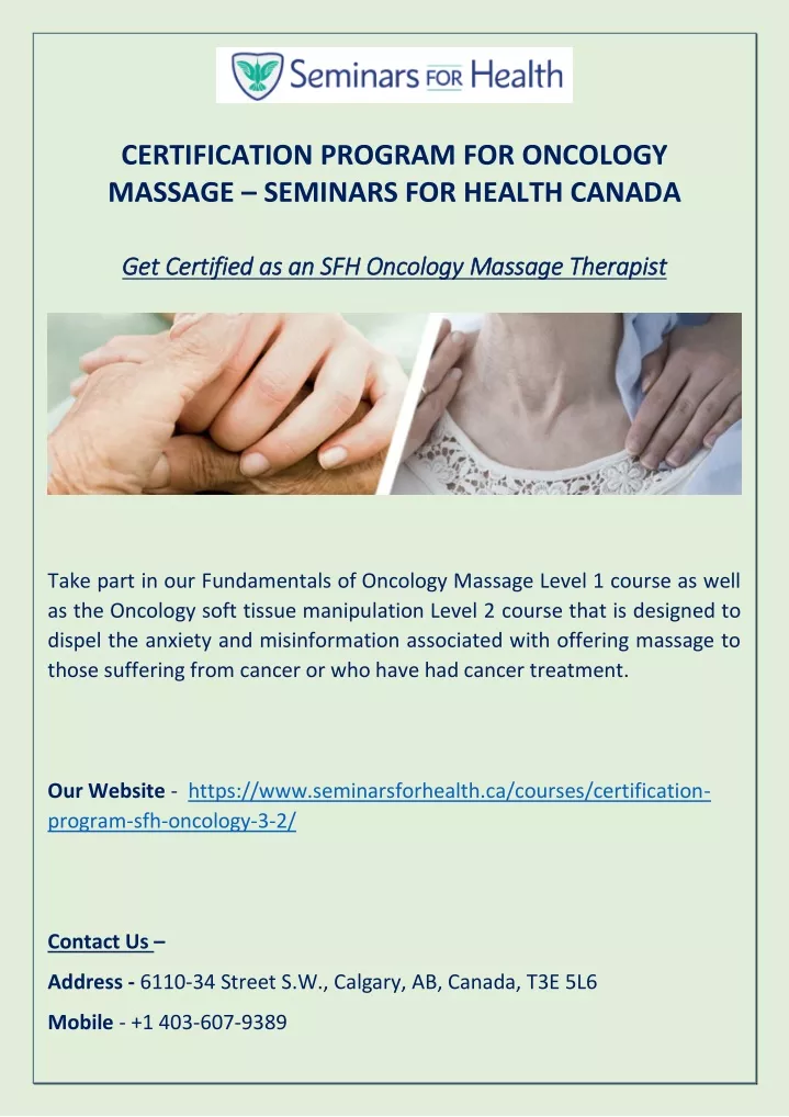 Ppt Certification Program For Oncology Massage Powerpoint Presentation Id11803391