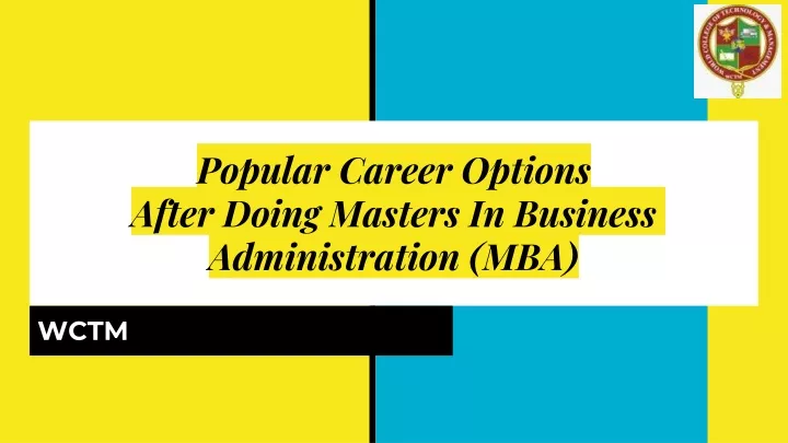 PPT - Popular Career Options After Doing Masters In Business ...