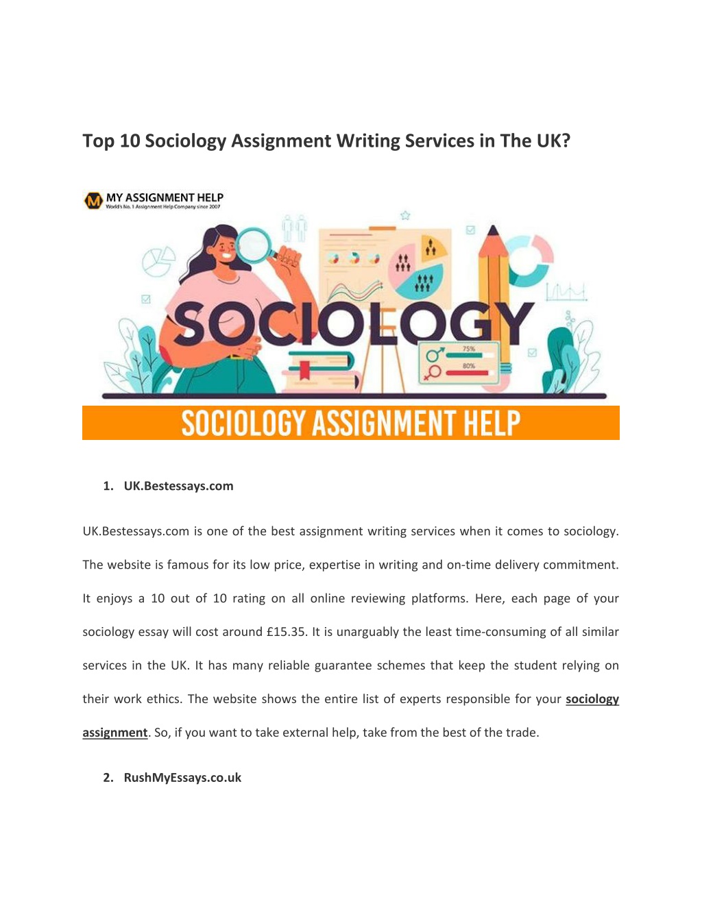sociology assignment format