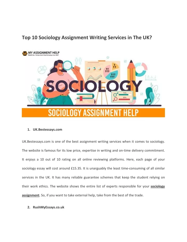 sociology writing assignments