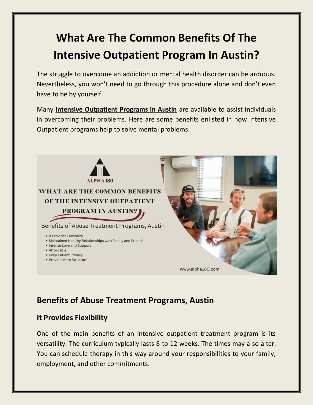 Ppt What Are The Common Benefits Of The Intensive Outpatient Program