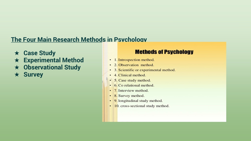 research methods in psychology case study