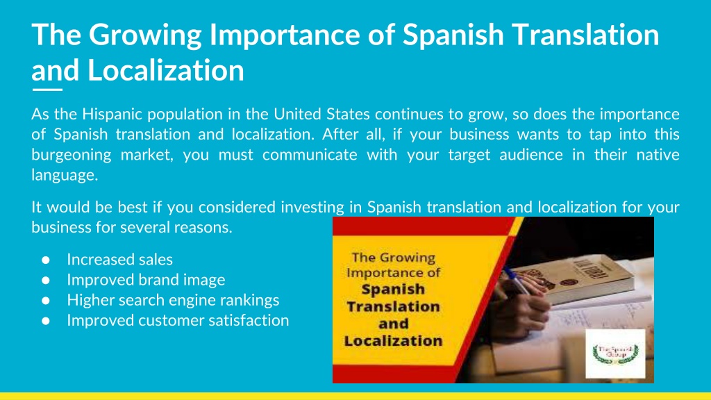 PPT The Growing Importance of Spanish Translation and Localization