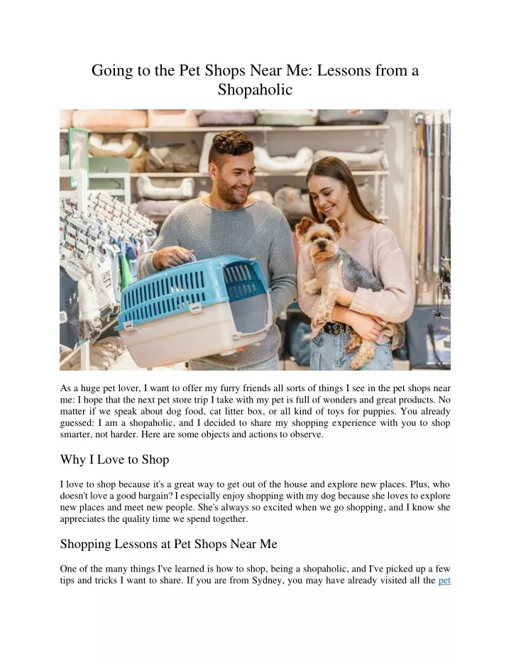 PPT - Going to the Pet Shops Near Me Lessons from a Shopaholic