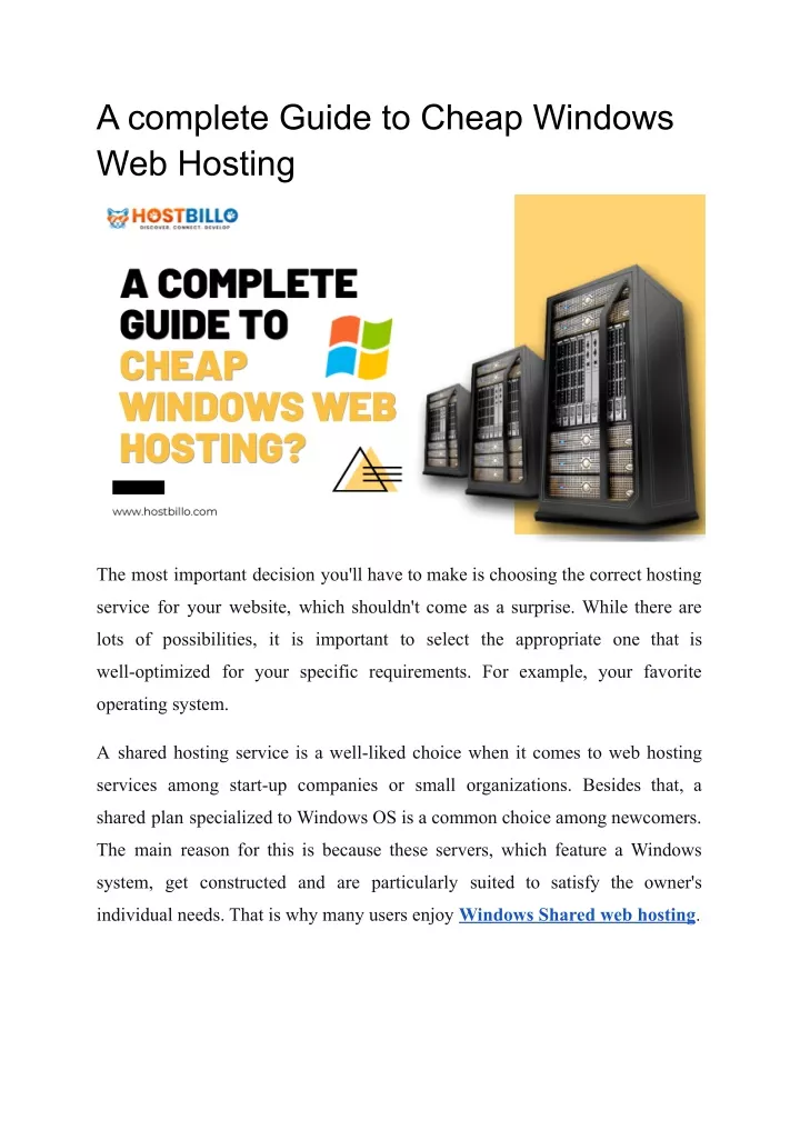 PPT - A complete Guide to Cheap Windows Web Hosting PowerPoint