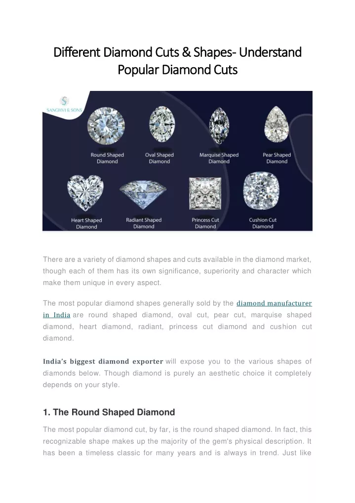 PPT - Different Diamond Cuts & Shapes- Understand Popular Diamond Cuts ...