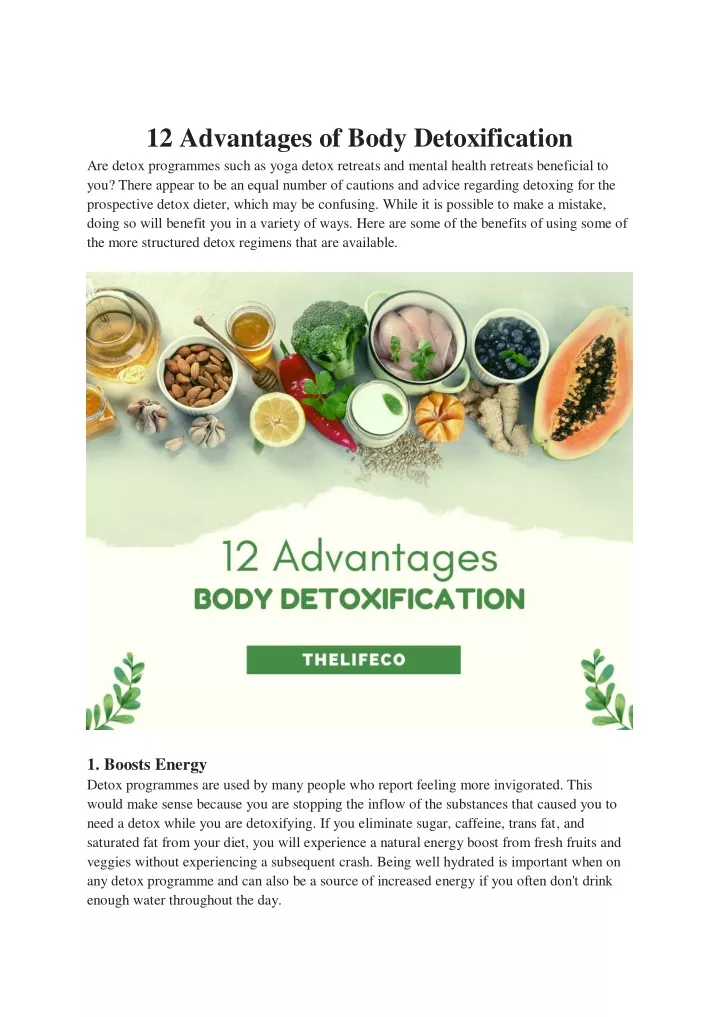 Ppt 12 Advantages Of Body Detoxification Powerpoint Presentation