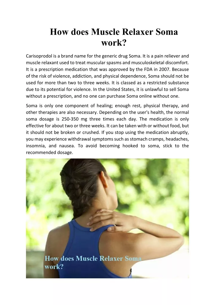 PPT How does Muscle Relaxer Soma work PowerPoint Presentation, free
