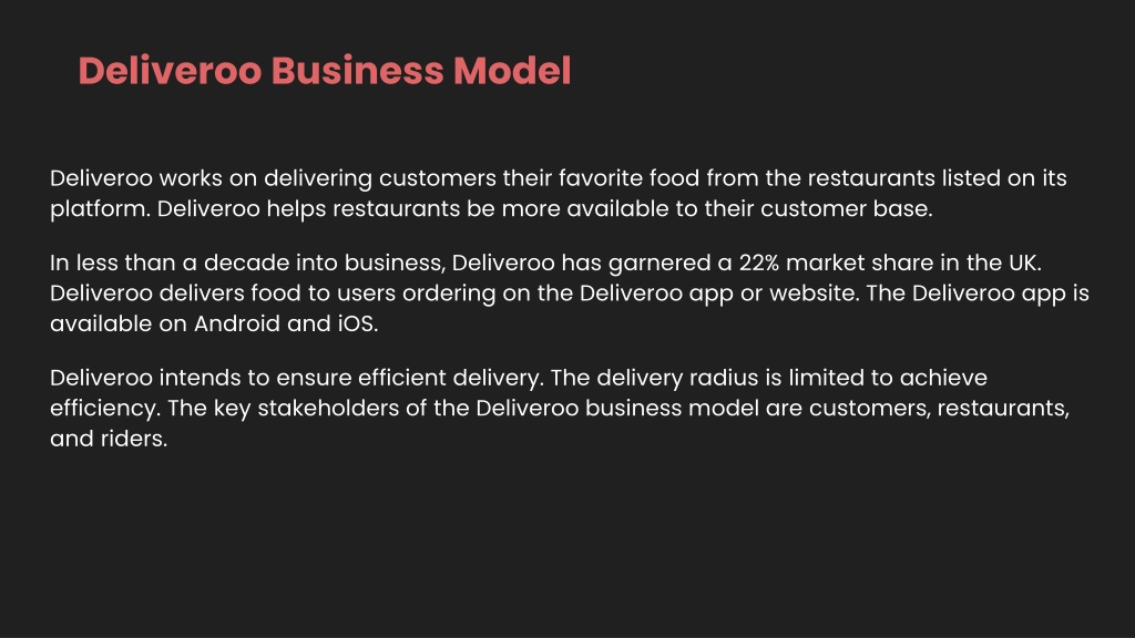 PPT - Deliveroo Business Model, How It Works & Revenue Model PowerPoint ...