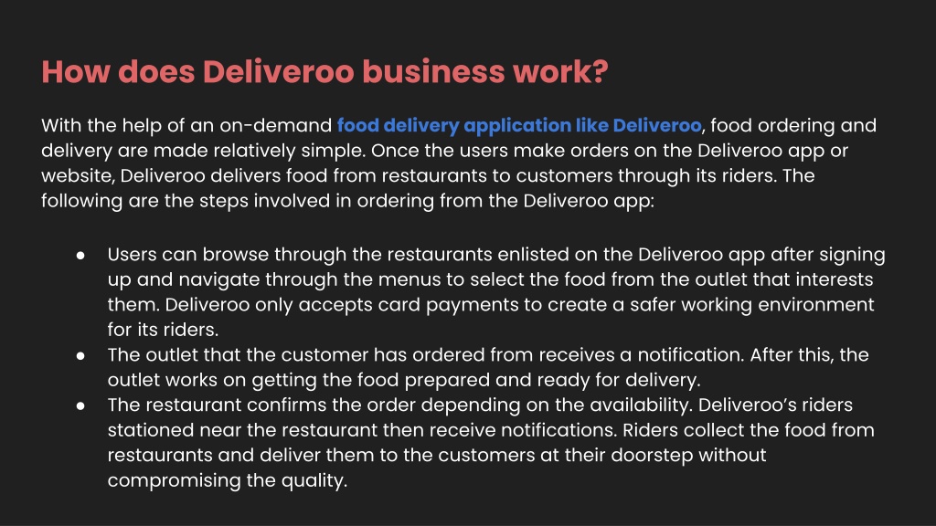 PPT - Deliveroo Business Model, How It Works & Revenue Model PowerPoint ...