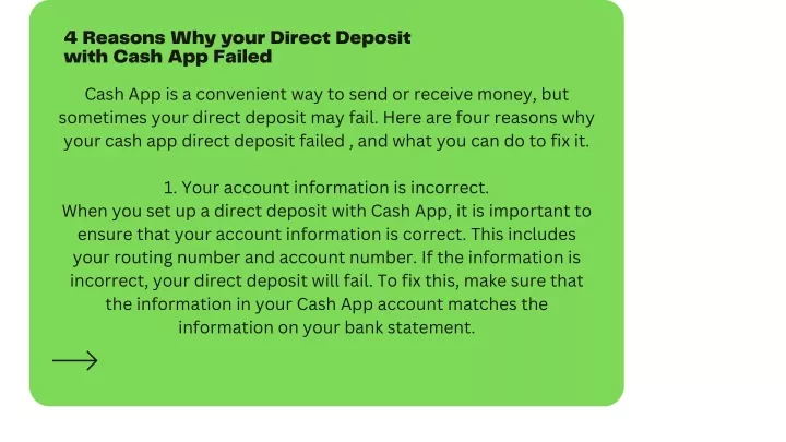 Ppt - Cash App Direct Deposit Failed Powerpoint Presentation, Free 