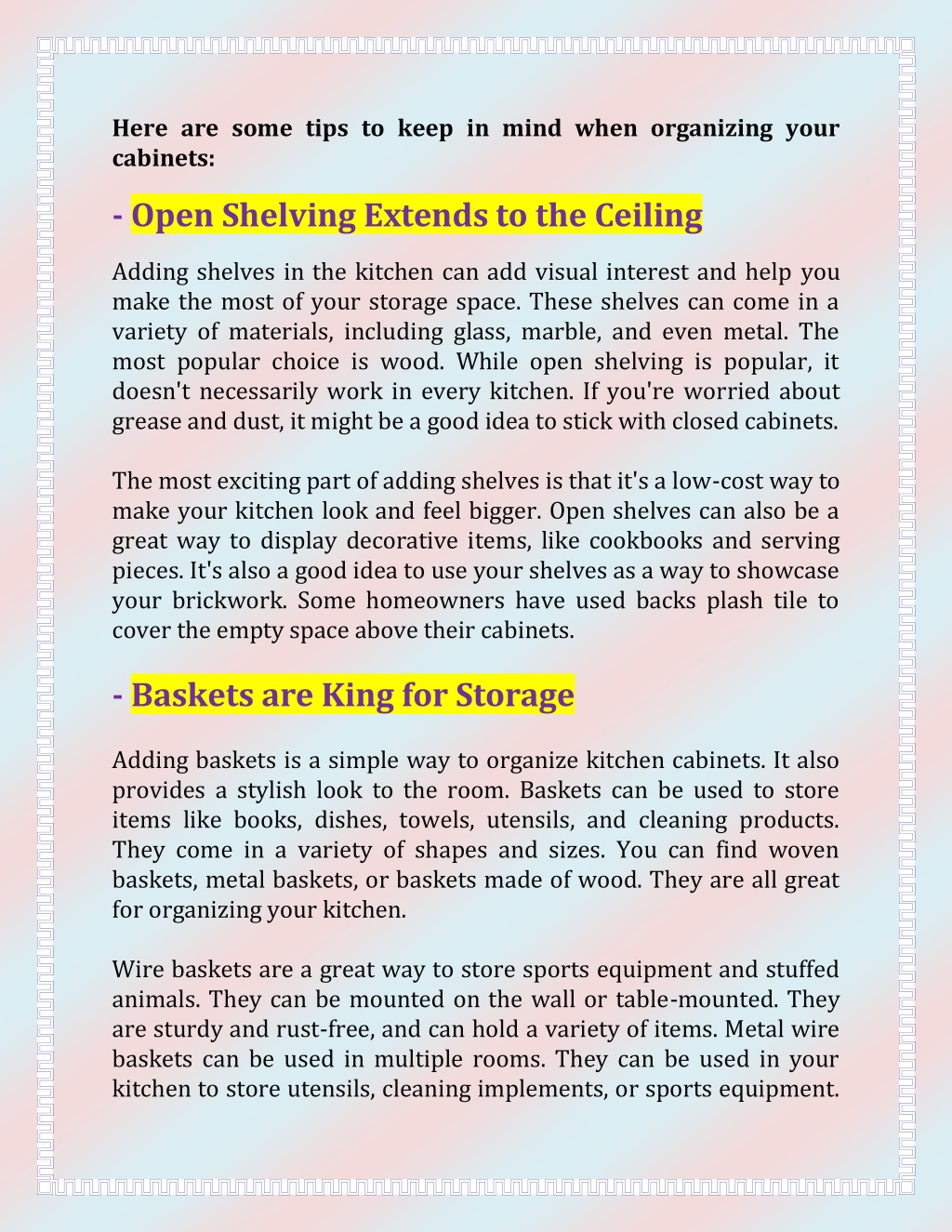 PPT - How to Organize Your Kitchen Cabinets PowerPoint Presentation ...