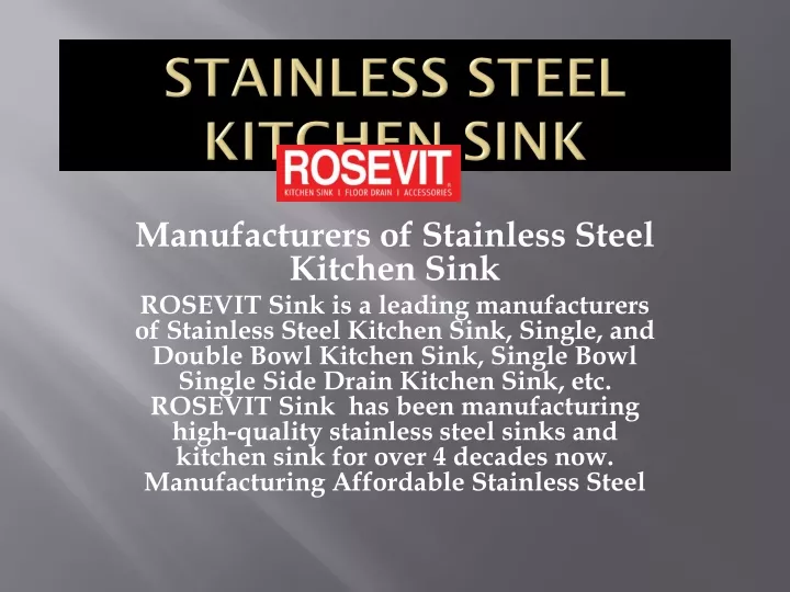 PPT Manufacturers of stainless steel kitchen sink with high quality