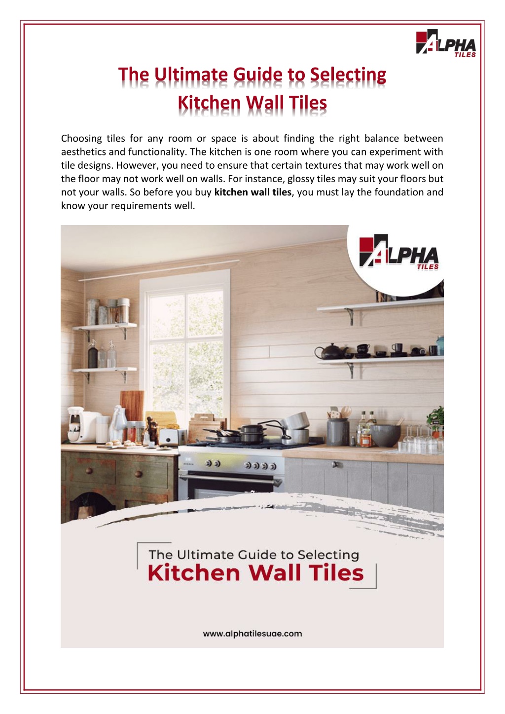 PPT Ultimate Guide to Selecting Kitchen Wall Tiles PowerPoint