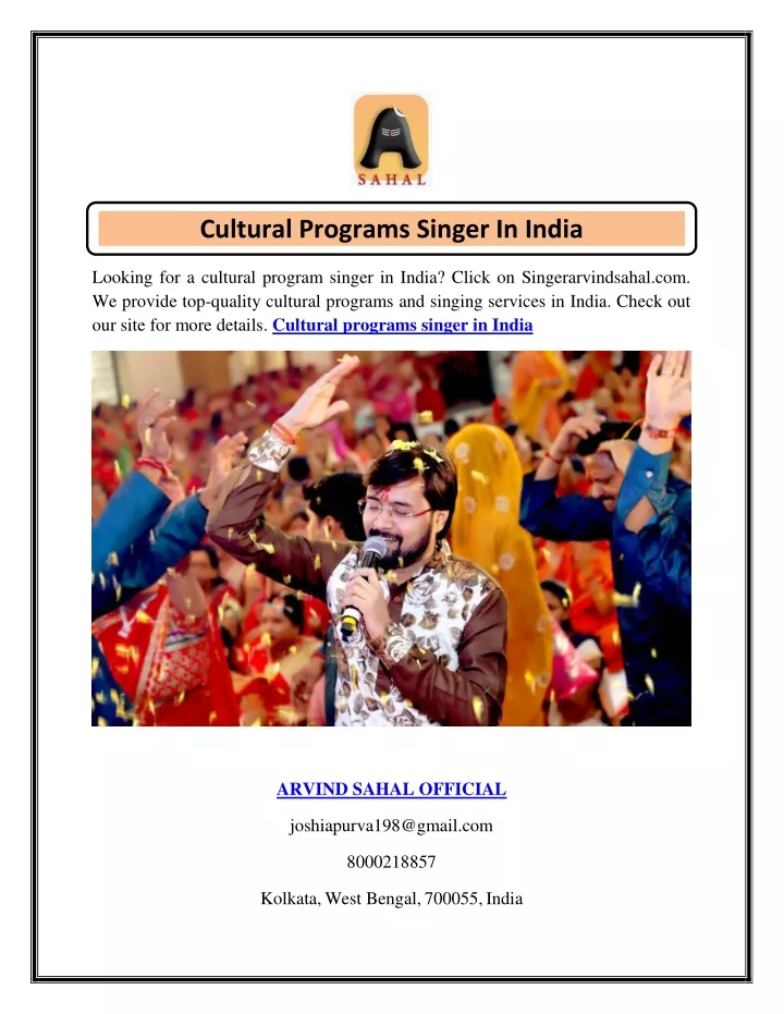 ppt-cultural-programs-singer-in-india-singerarvindsahal-powerpoint