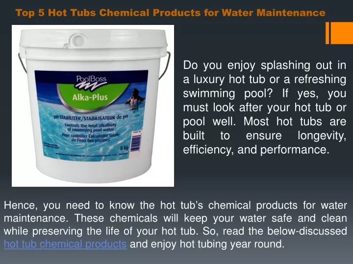 PPT Top 5 Hot Tubs Chemical Products For Water Maintenance PowerPoint   Top 5 Hot Tubs Chemical Products For Water N 