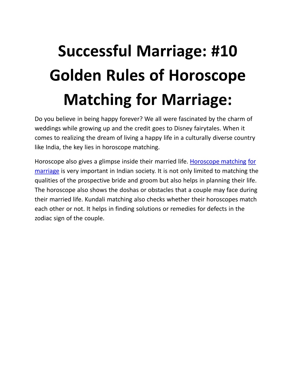 Ppt Successful Marriage 10 Golden Rules Of Horoscope Matching For