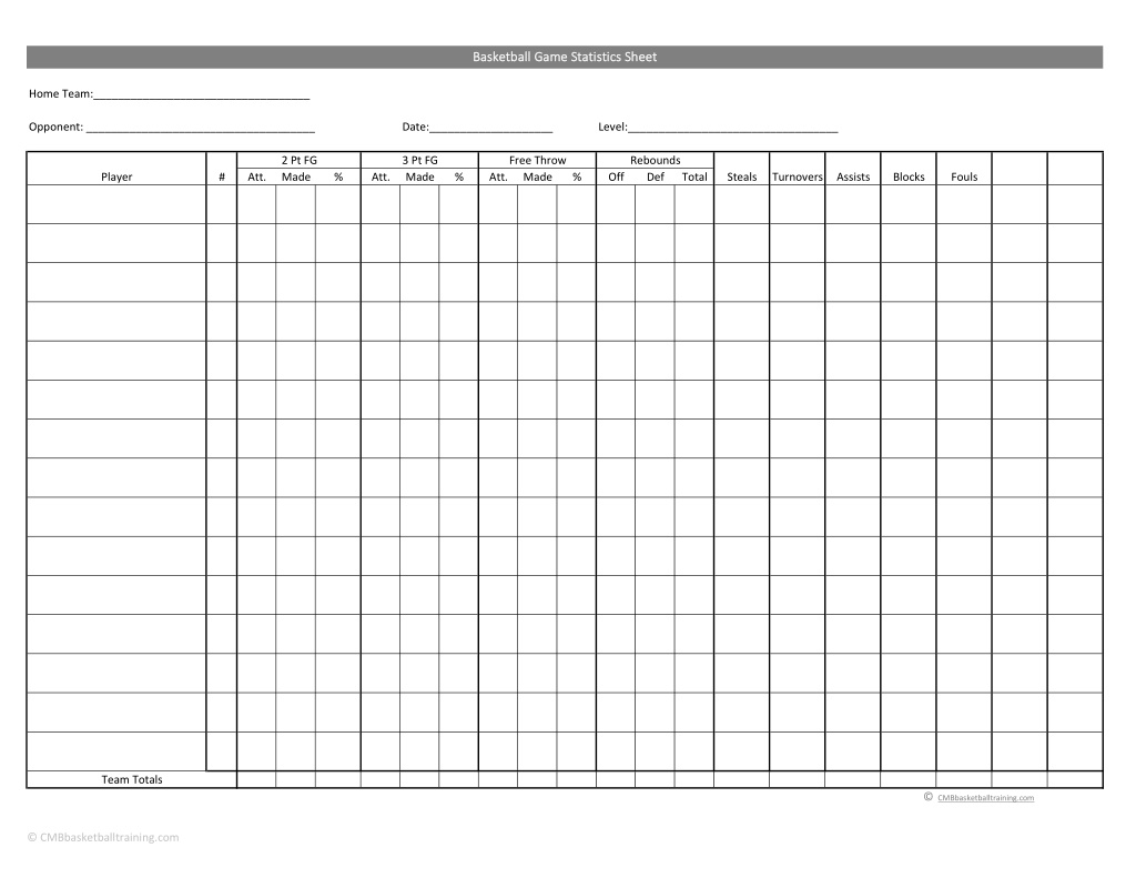 PPT - Printable Basketball Stats Sheet PowerPoint Presentation, free ...