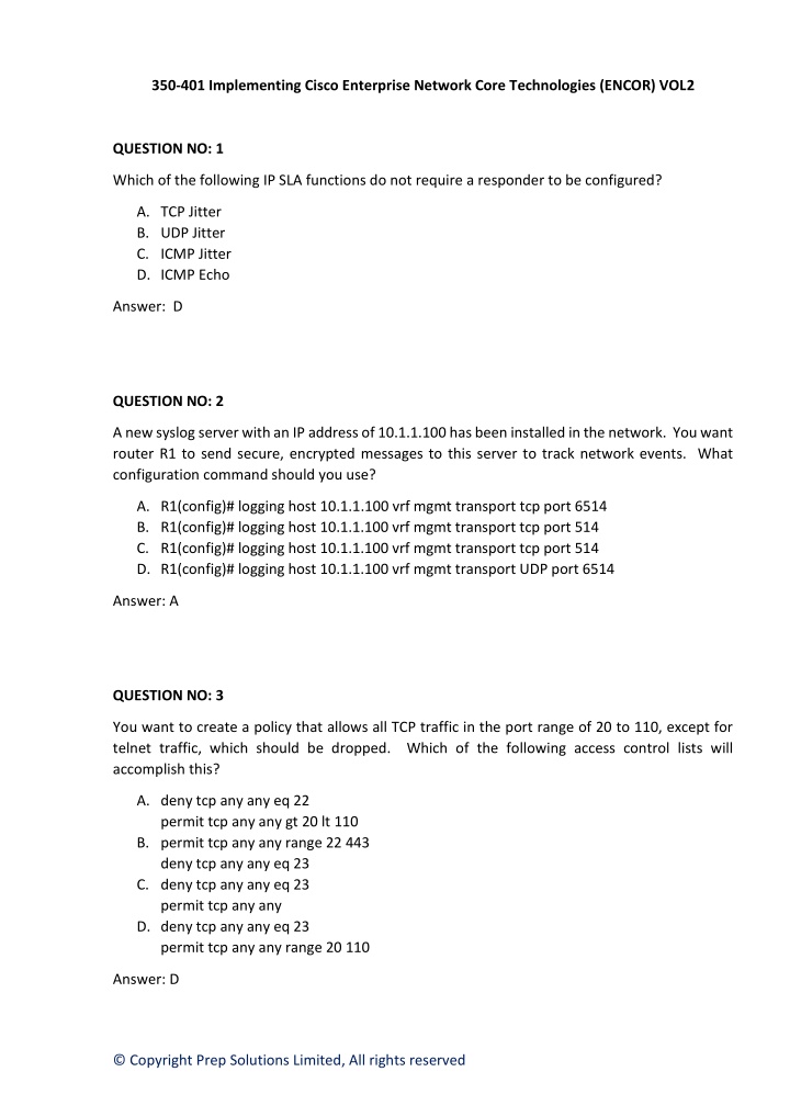 Cisco 350 401 exam topics