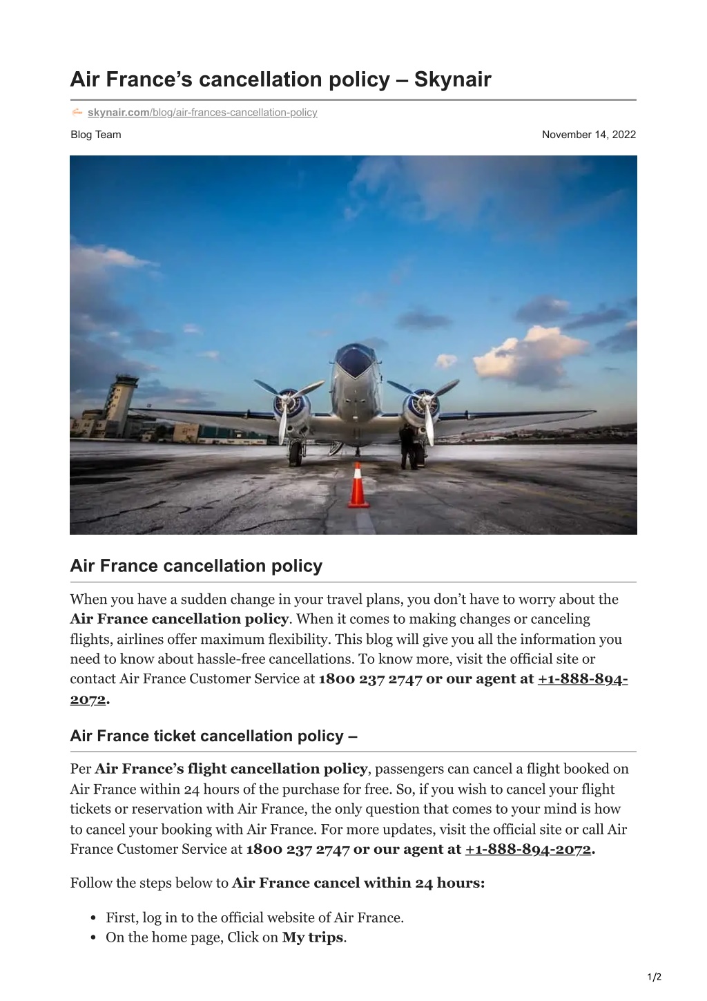 PPT Air France’s cancellation policy PowerPoint Presentation, free