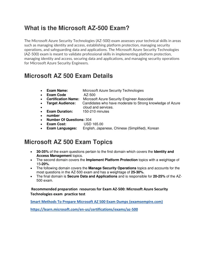 AZ-500 Test Score Report