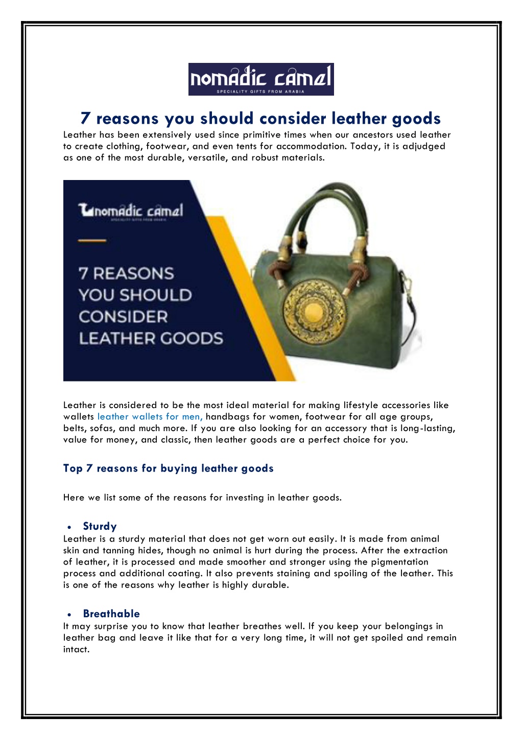 PPT - 7 reasons you should consider leather goods PowerPoint Presentation -  ID:11813560