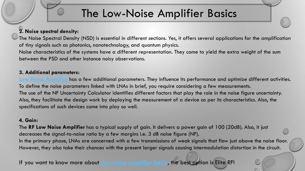 PPT The LowNoise Amplifier Basics PowerPoint Presentation, free