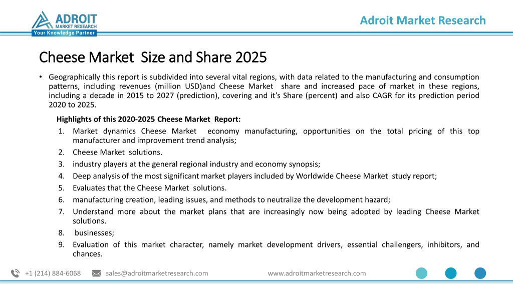 PPT Cheese Market Growing Demand Analysis by Size, Share, Trends