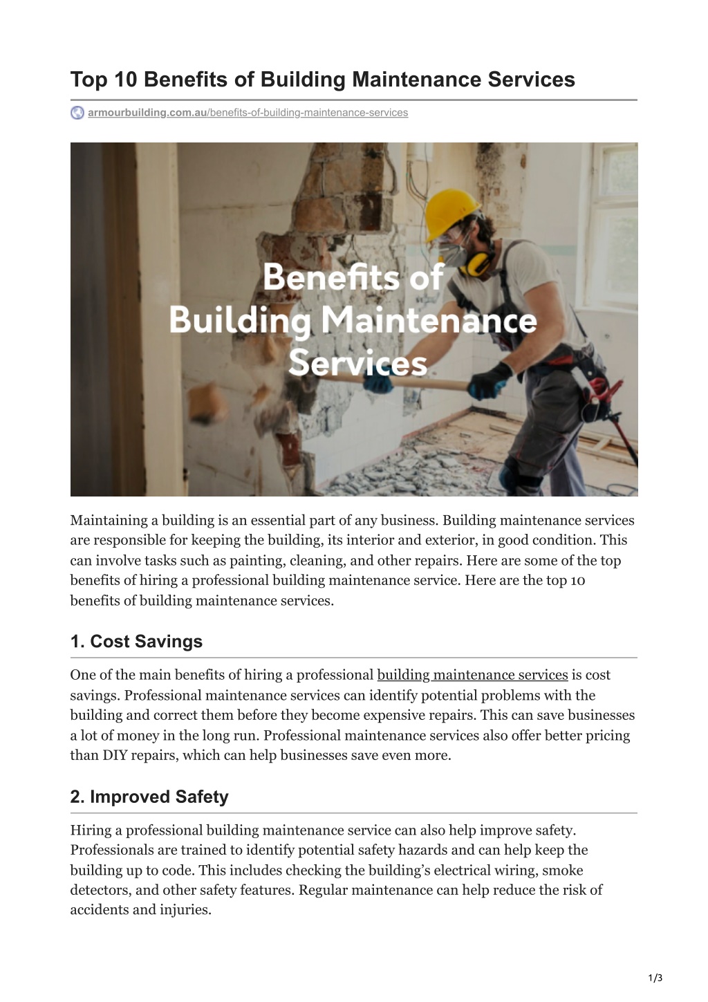 PPT - Top 10 Benefits Of Building Maintenance Services PowerPoint ...