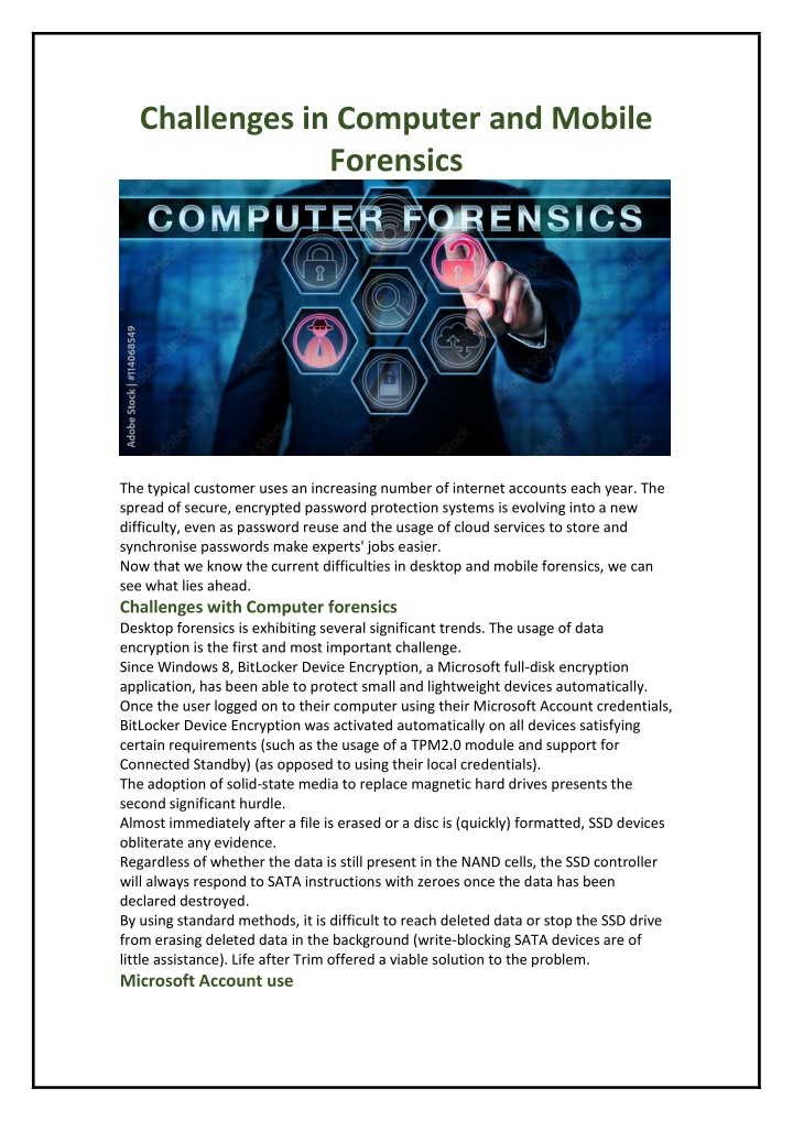 PPT Challenges in Computer and Mobile Forensics PowerPoint Presentation ID11814495