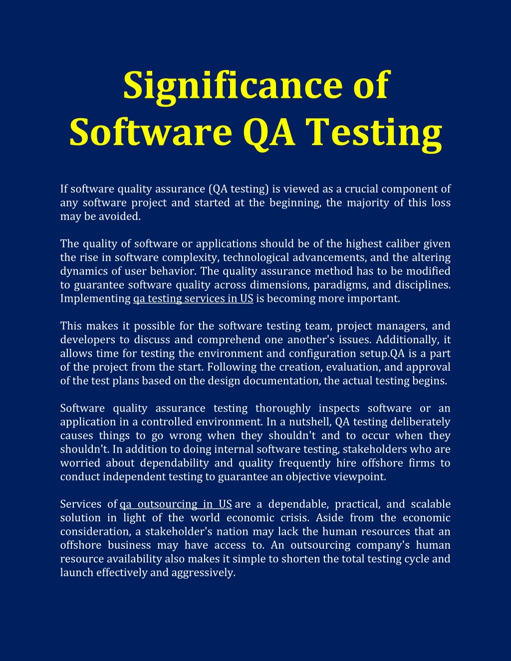 qa presentation on software testing