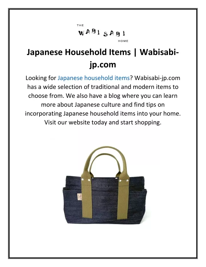 PPT - Japanese Household Items Wabisabi-jp.com PowerPoint Presentation - ID:11815027