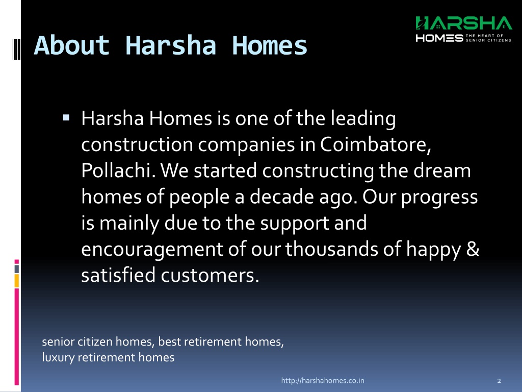 PPT - Luxury retirement Homes Pollachi, Coimbatore| Harsha Homes ...