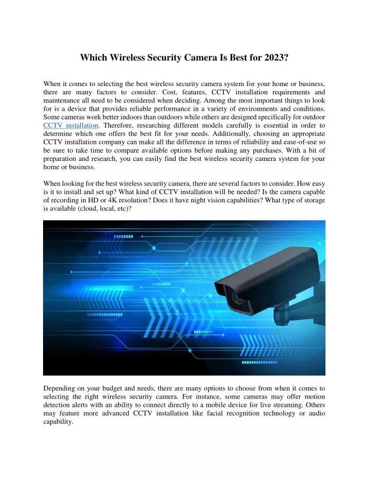 PPT Which Wireless Security Camera Is Best for 2023? PowerPoint