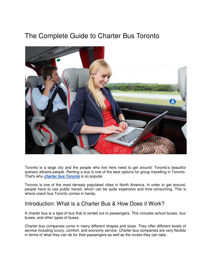 PPT - The Complete Guide to Charter Bus Toronto PowerPoint Presentation