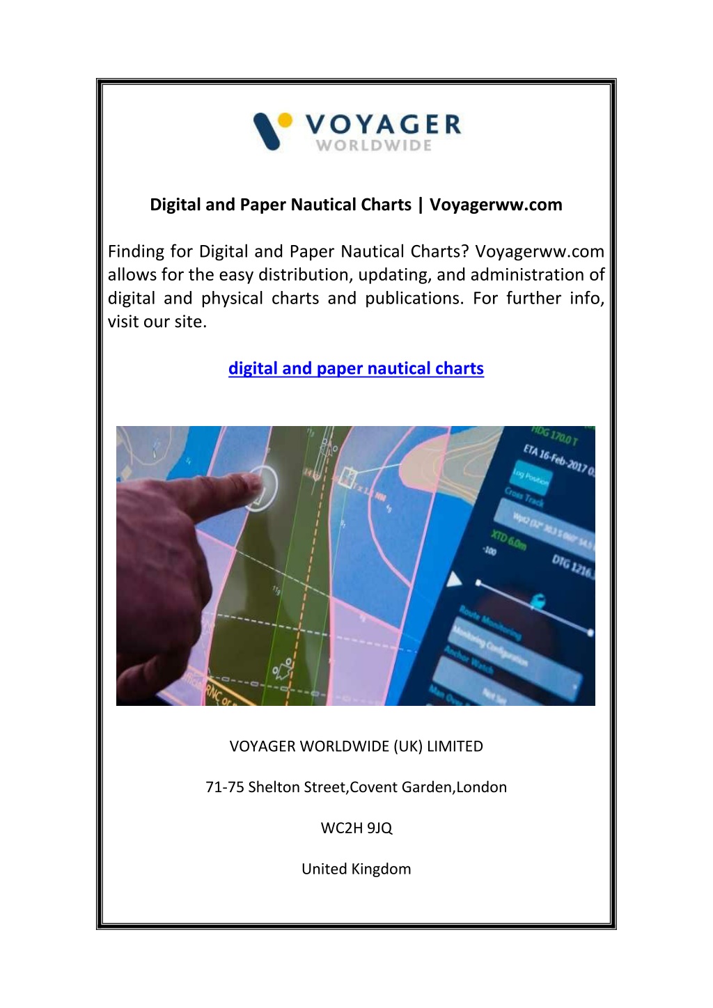 PPT - Digital and Paper Nautical Charts Voyagerww.com PowerPoint