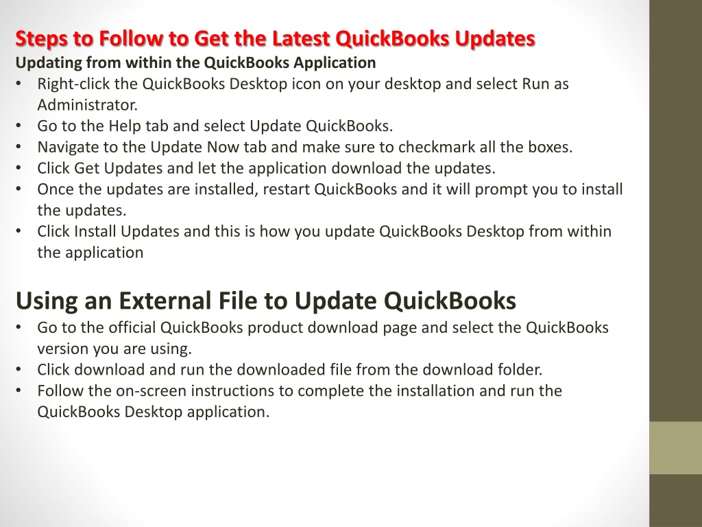 PPT How to Update QuickBooks Desktop Step by Step Guide PowerPoint