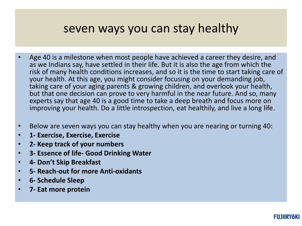 Best Ways To Stay Healthy After 40