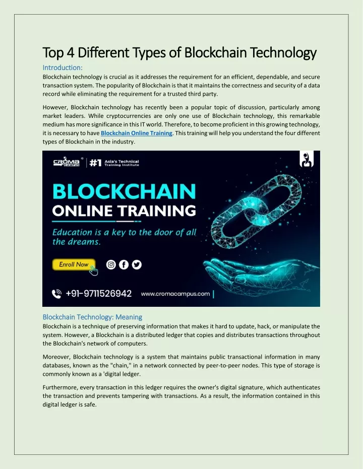 PPT - Top 4 Different Types Of Blockchain Technology PowerPoint ...