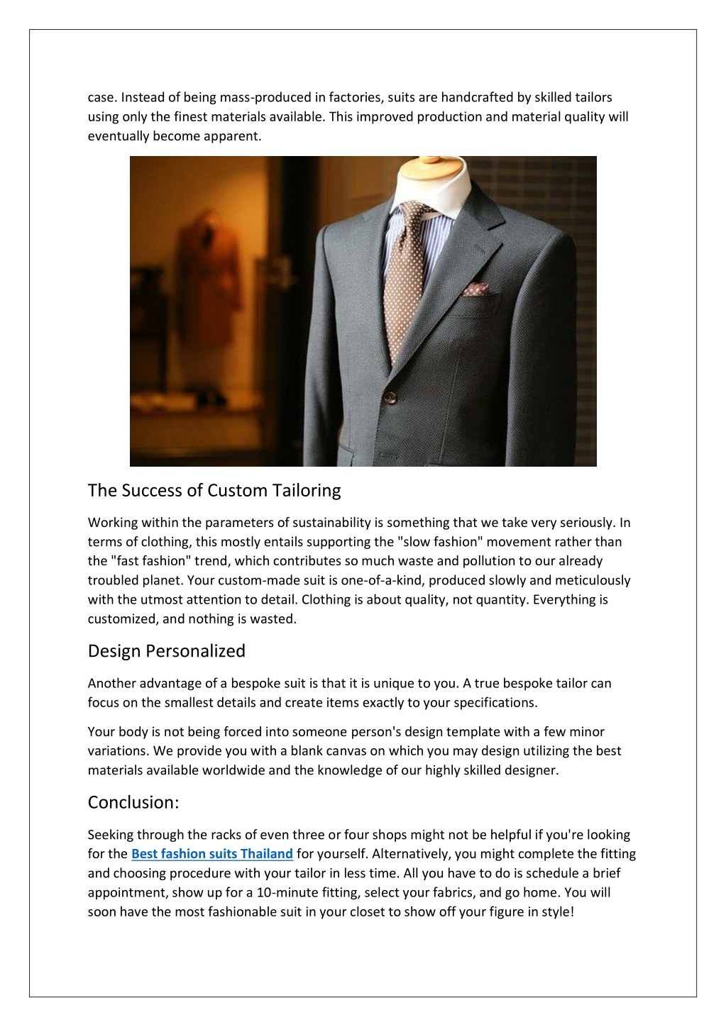 PPT - Discover the Best Quality Custom-tailored Suits in Thailand ...