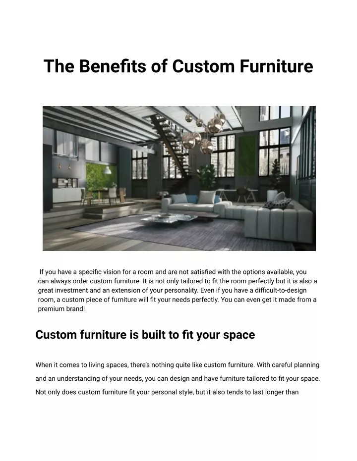 PPT - The Benefits of Custom Furniture PowerPoint Presentation, free ...