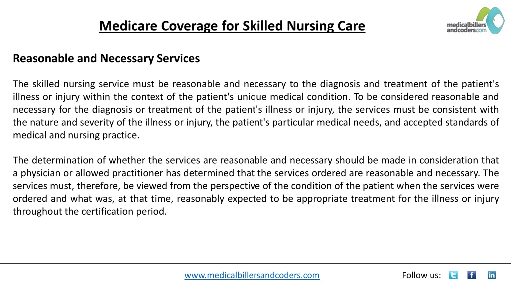 PPT Medicare Coverage for Skilled Nursing Care PowerPoint