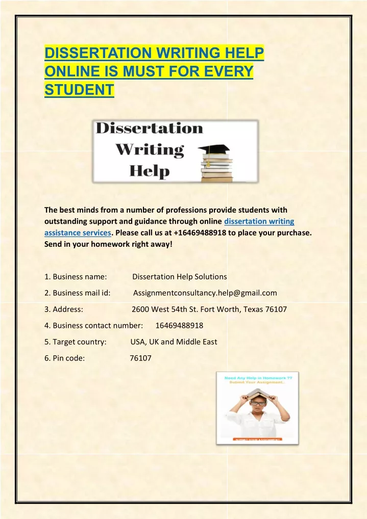 assistance with dissertation writing