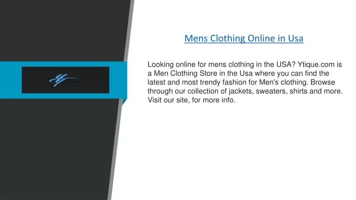 PPT - Mens Clothing Online in Usa | Ytique.com PowerPoint Presentation ...