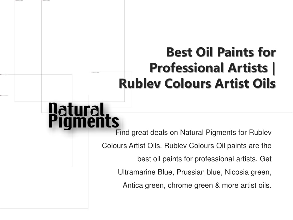 PPT Best Oil Paints for Professional Artists Rublev Colours Artist