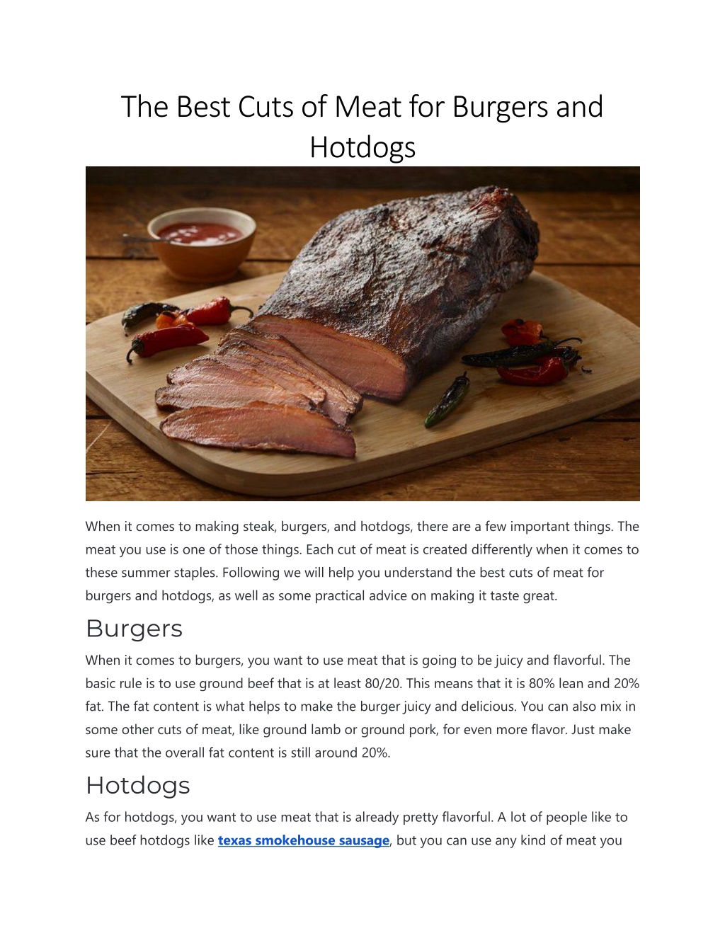 PPT The Best Cuts of Meat for Burgers and Hotdogs PowerPoint